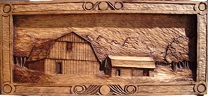 Hand Carved Barns and Sheds