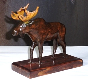Woodcarving Young Bull  Moose 