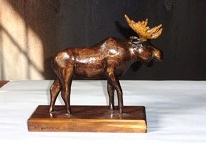 Woodcarving Young Bull  Moose 