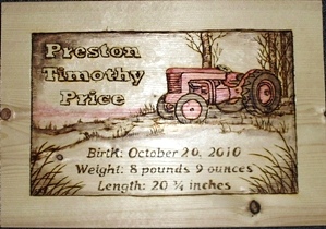 Tractor Birth Plaque