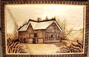 Hand Carved Barns and Sheds