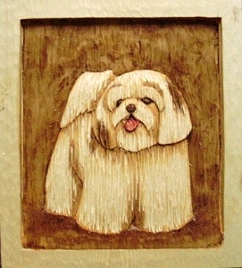 Hand Carved Shih Tzu Puppy sold