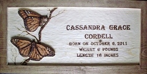 Wood Carving Birth Announcement 