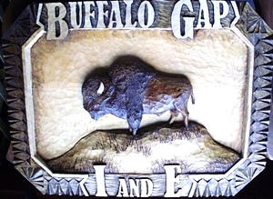 Hand Carved Buffalo Sign SOLD