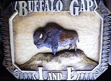 Hand Carved Buffalo Sign