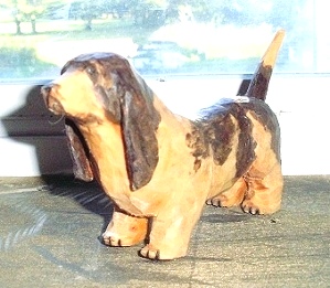 Hand Carved Basset Hound