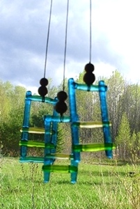 Wind Chimes with Hand Carved Flowers 