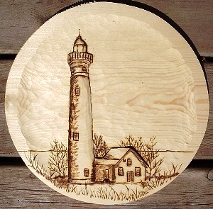 Wood Carving of an Old Light House