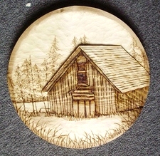 Wood Carvings Medallions with Buildings