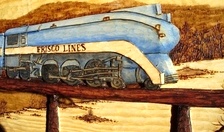 Hand Carved Frisco Locomotive 1026  SOLD
