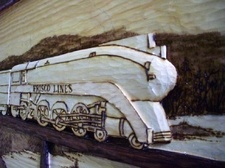 Hand Carved Frisco Locomotive 1026  SOLD
