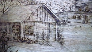 Wood Burned Out Buildings
