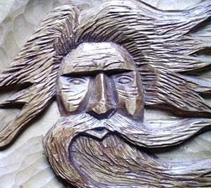 Hand Carved Wood Spirit Sign