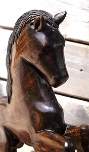  Hand Carved Wood Horse