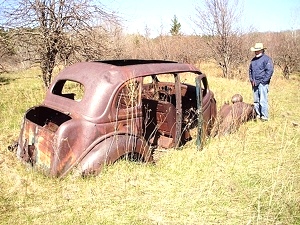 Hand Carved Old Car on Grandma's Farm