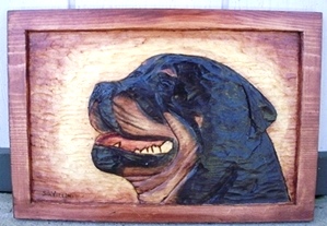 Hand Carved Guard Dog, Roxanne