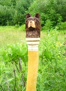 Hand Carved Bear Head Walking Stick