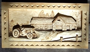 Relief Carving of The Barn