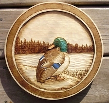Hand Carved Mallard Duck Relief 
