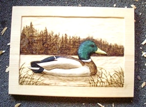 Hand Carved Mallard Relief