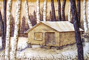 Hand Carved Hunting Camp