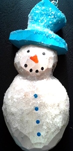 Hand Carved SnowMan Ornaments