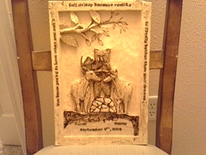 Hand Carved Wedding Plaque