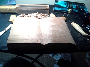 Hand Carved Open Book